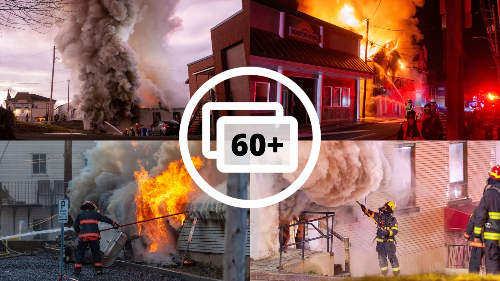 Photoreportage de l'incendie qui a détruit deux bâtiments à Saint-Georges