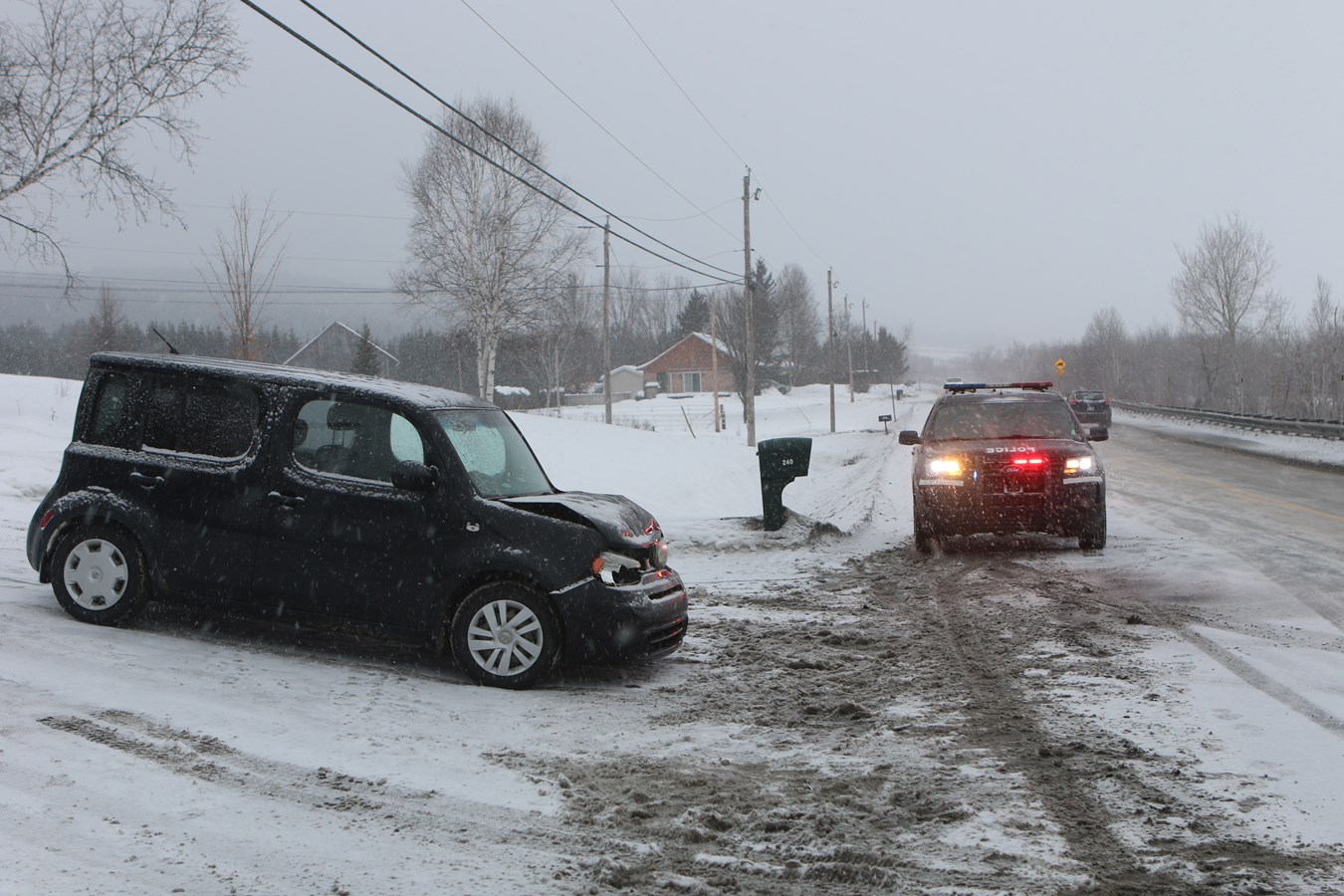 Collision entre un autobus et une voiture à Saint-Georges