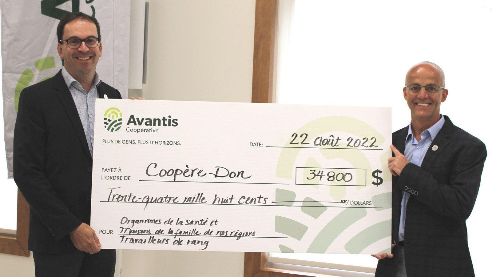 Avantis Coopérative remet 34 800 $ en région