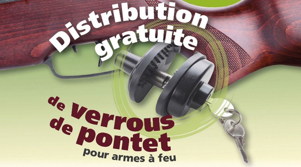 Distribution gratuite de verrous de pontet pour sécuriser les armes à feu