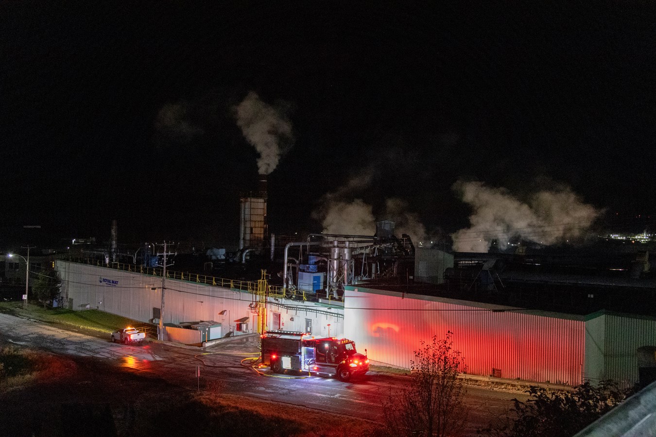 Feu d'industrie chez Royal Mat à Beauceville