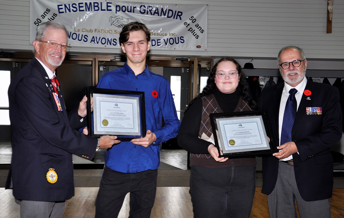 Deux jeunes Beaucerons récompensés pour leur implication dans l’Association des Amputés de guerre