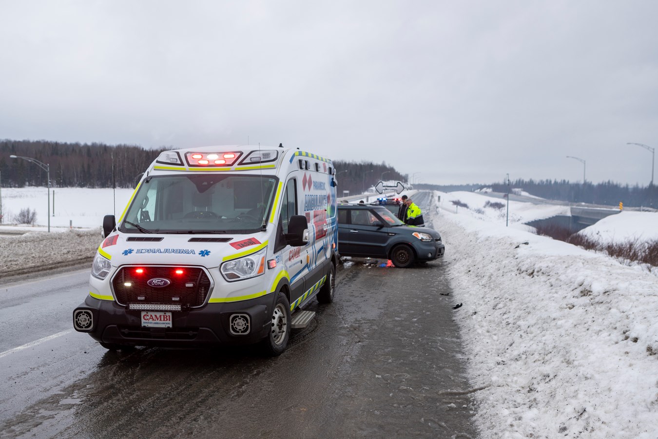 Accident sur l'autoroute 73 ce matin