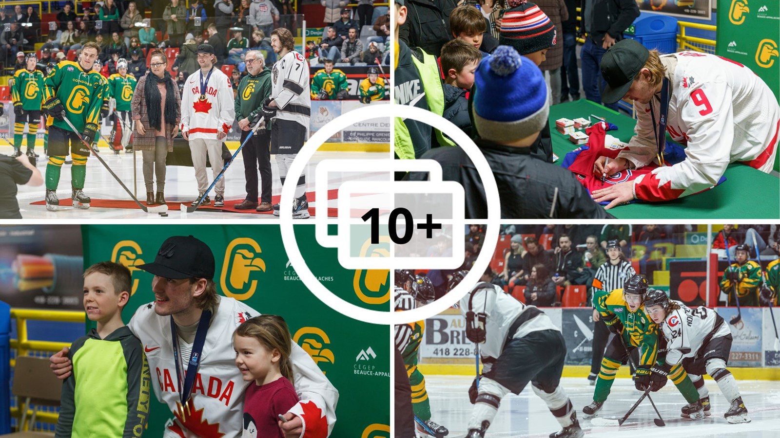 Joshua Roy en visite pour la victoire des Condors face aux Flames de Gatineau