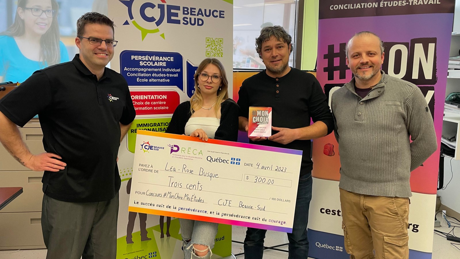 Le CJE Beauce-Sud récompense la conciliation études-travail