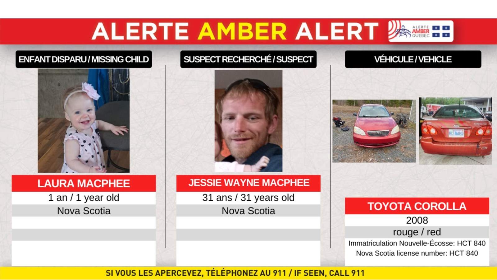 Une enfant enlevée à Saint-Louis-de-Blandford 