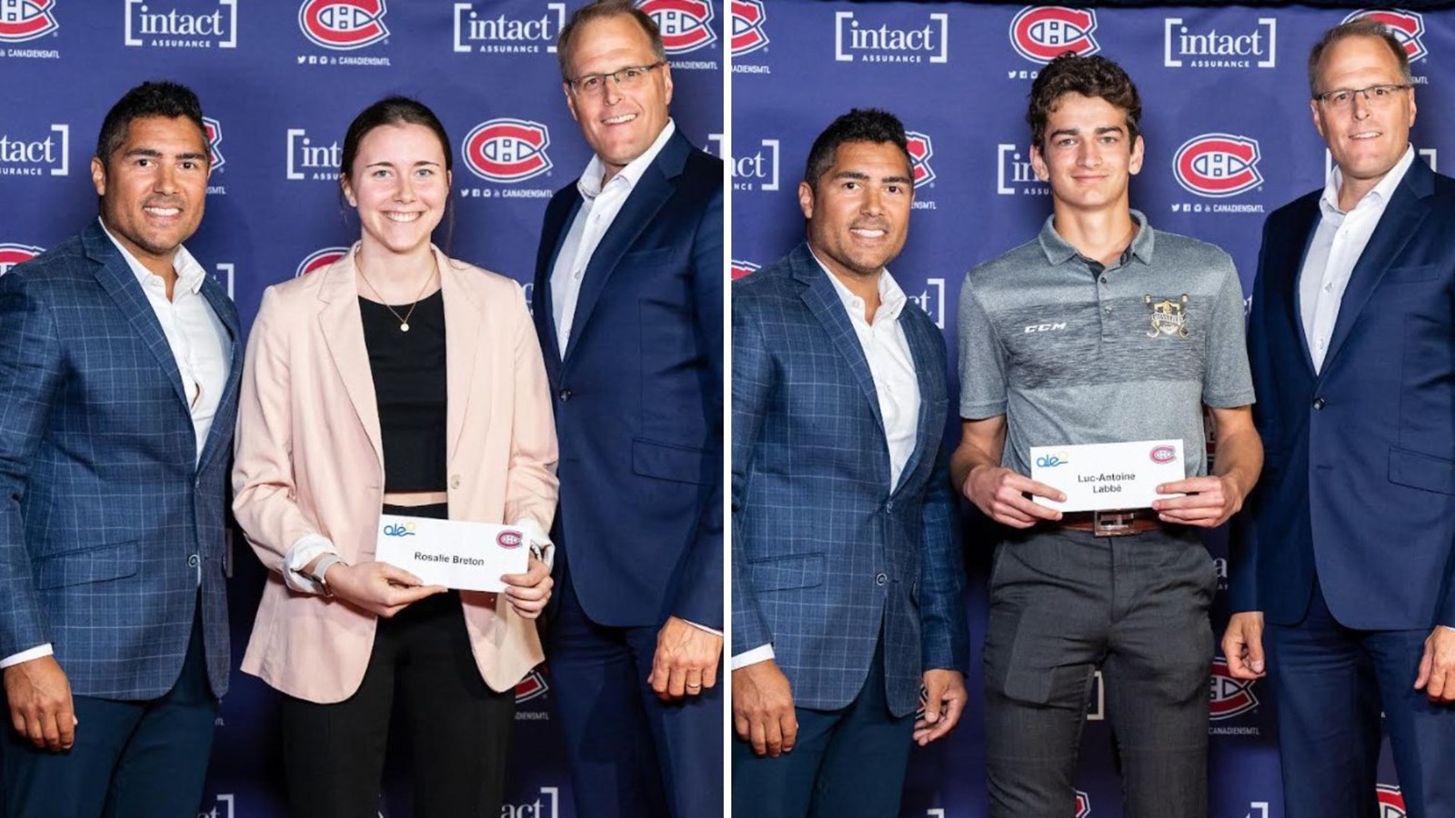 Rosalie Breton et Luc-Antoine Labbé honorés par les Canadiens de Montréal