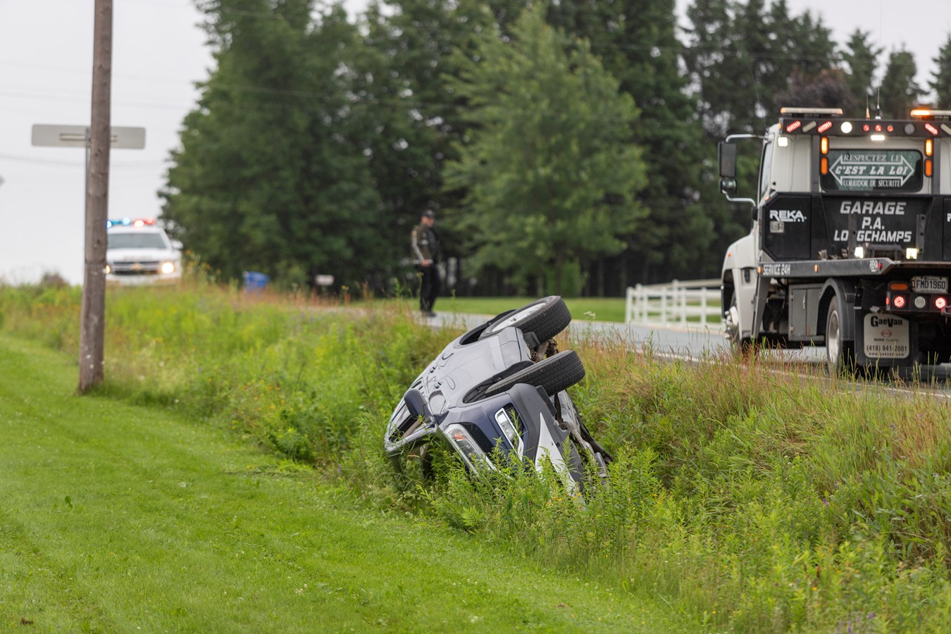 Sortie de route à Saint-Éphrem-de-Beauce