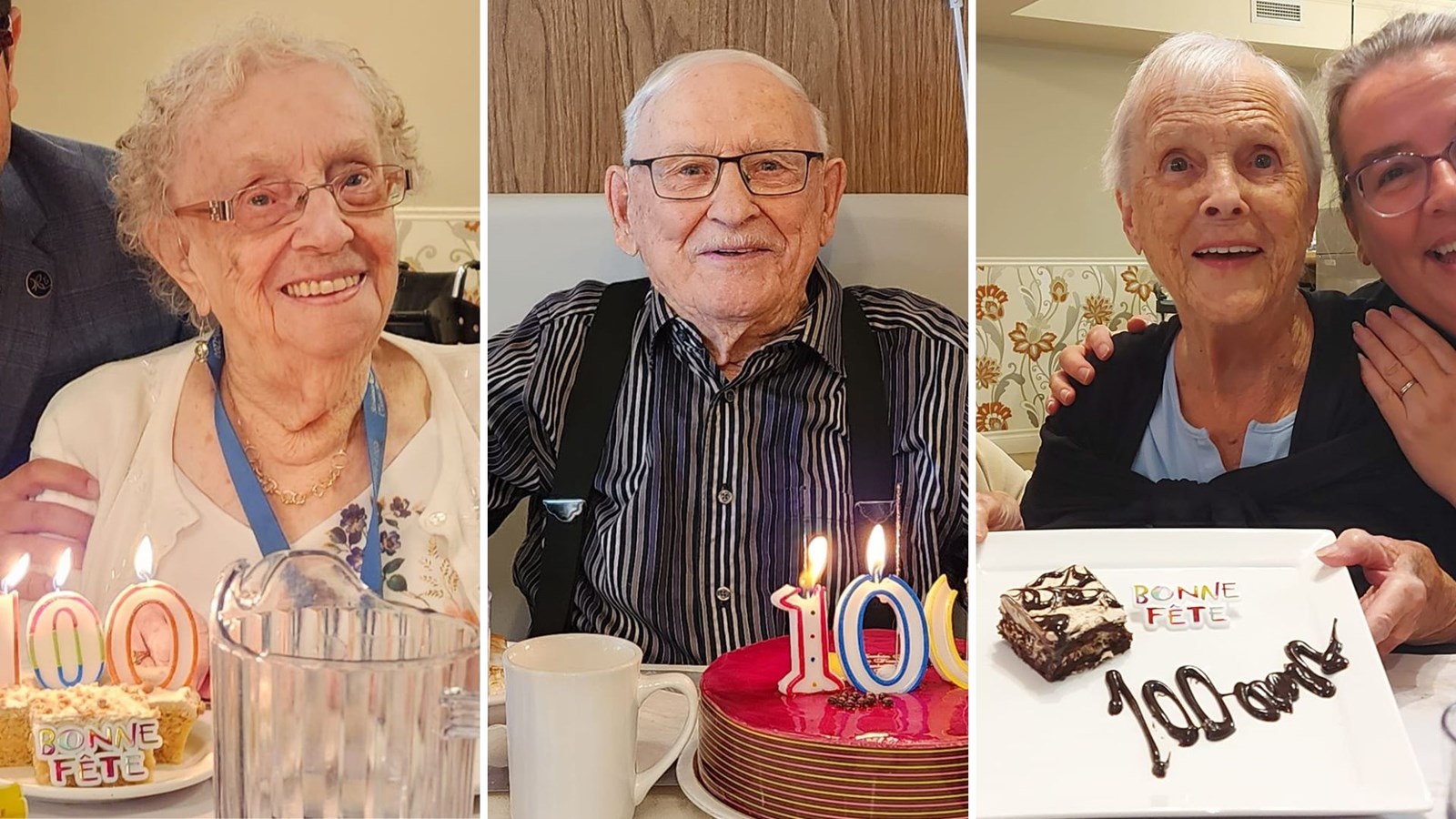 Trois centenaires à la résidence L'Oiseau Bleu!