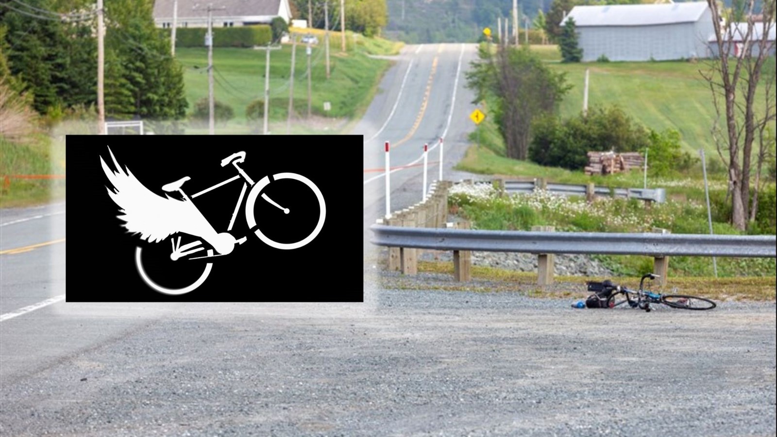 Installation d'un vélo blanc à la mémoire d'un cycliste fauché sur la 173
