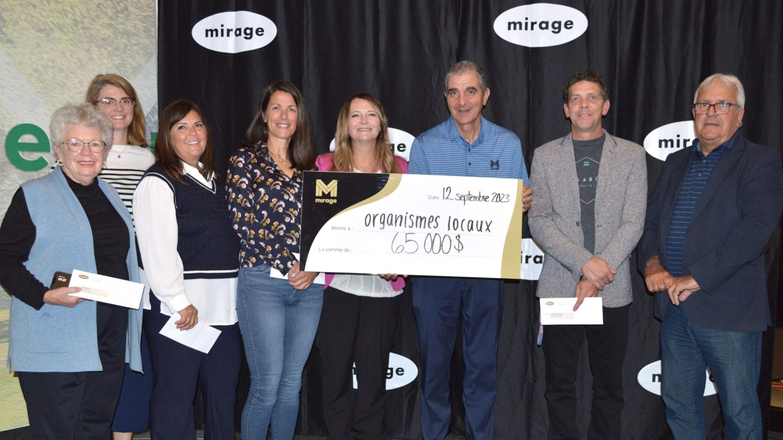L'entreprise Mirage remet 65 000 $ à des organismes de la région