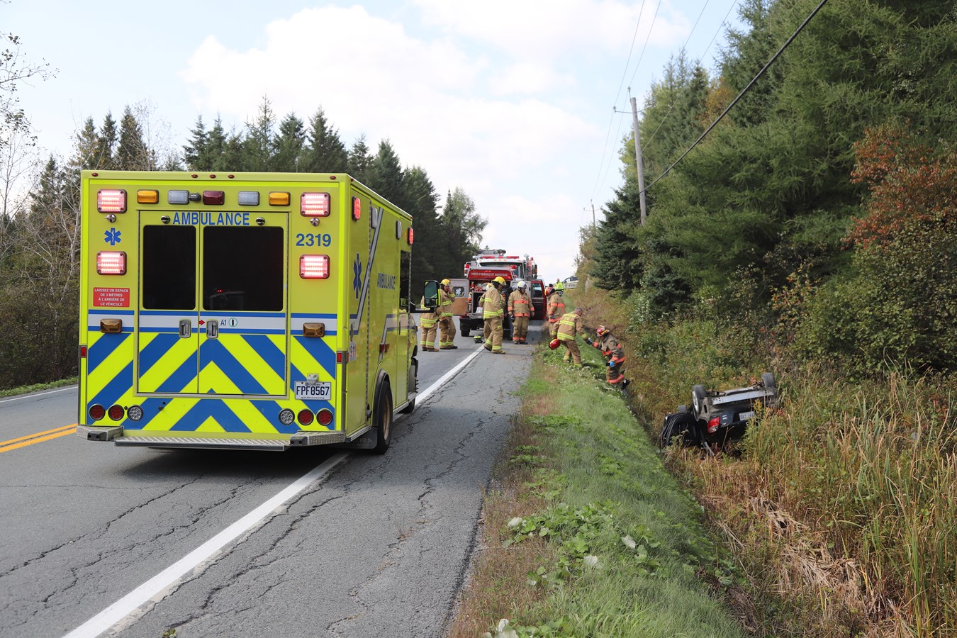 Accident de la route à Saint-Honoré-de-Shenley