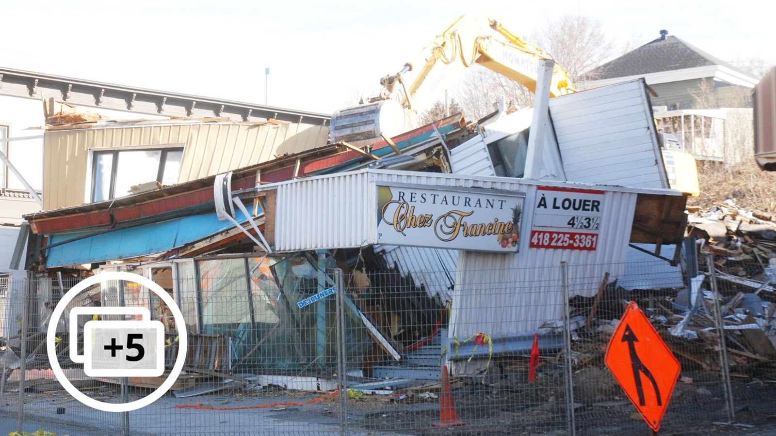 Démolition de l'immeuble incendié de la 1re avenue