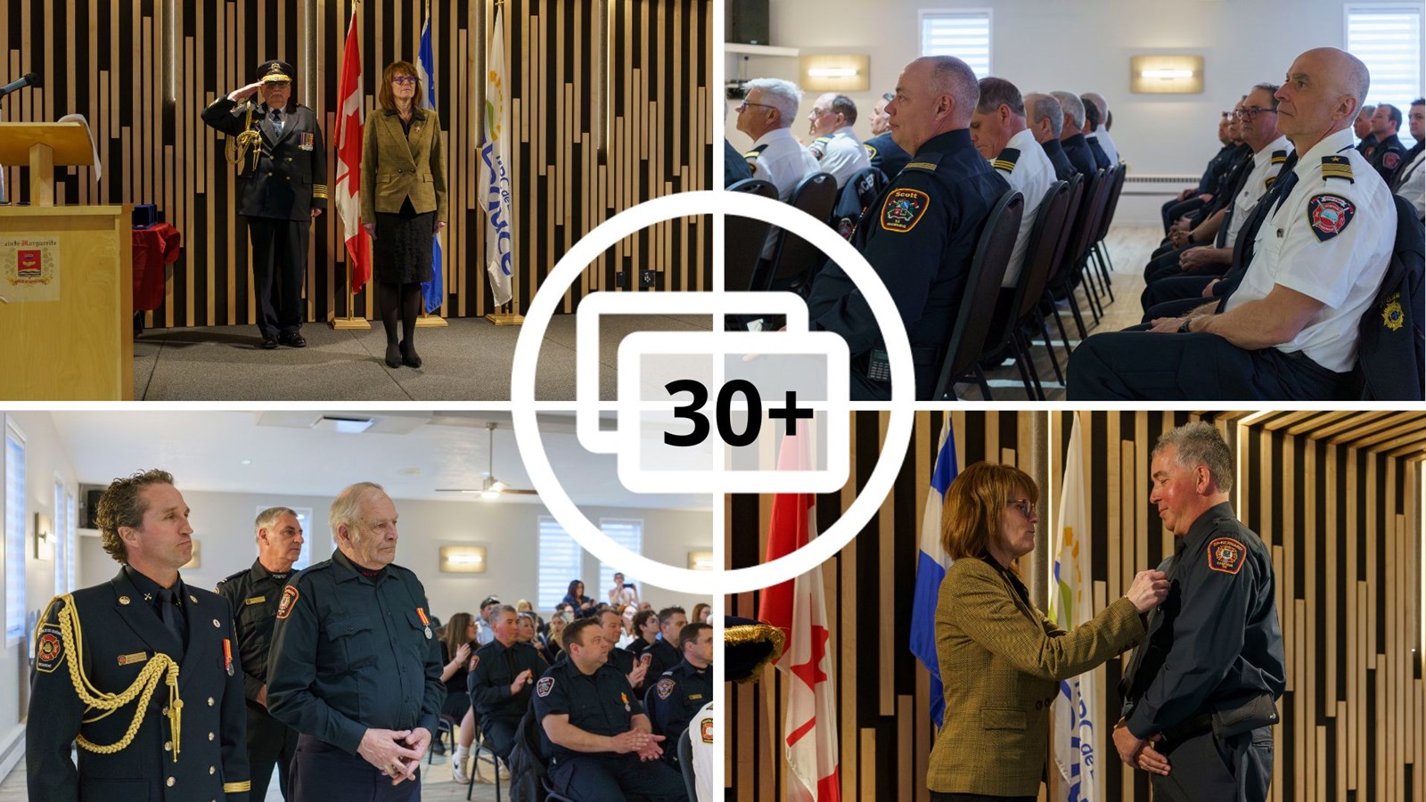 Remise de médailles: 29 pompiers honorés en Nouvelle-Beauce