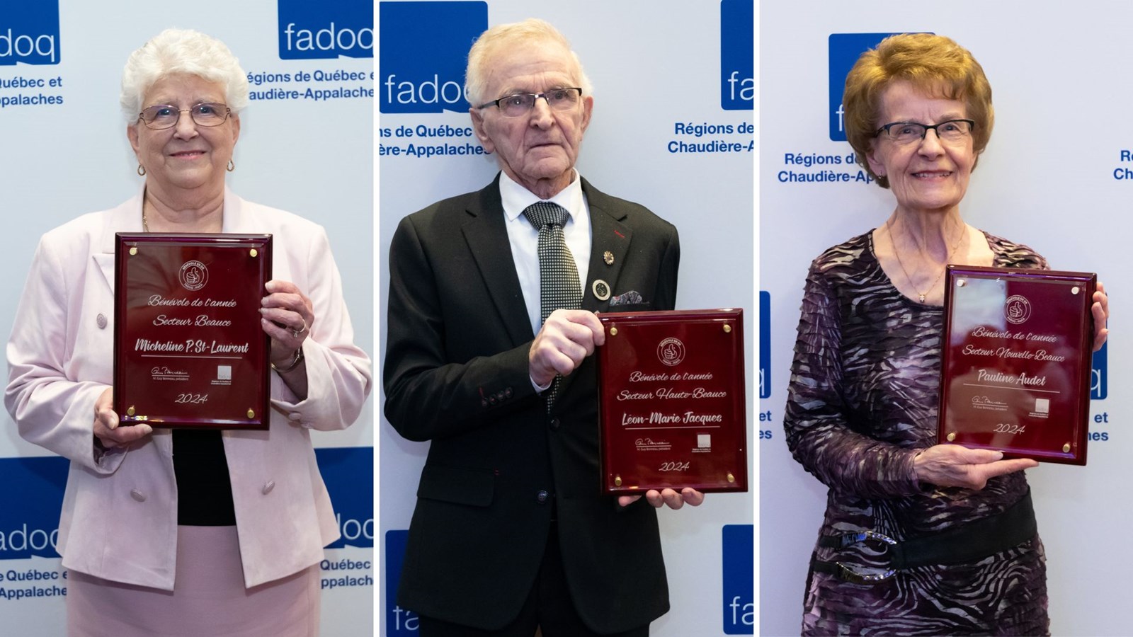 Trois bénévoles de la Beauce reconnus par la FADOQ