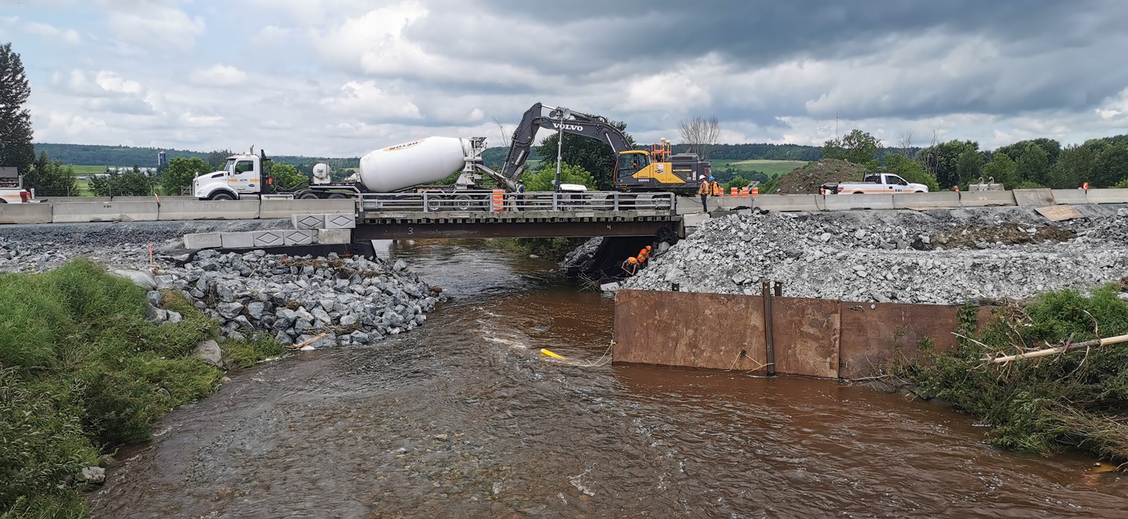 Route 173: le pont temporaire n'est toujours pas stabilisé