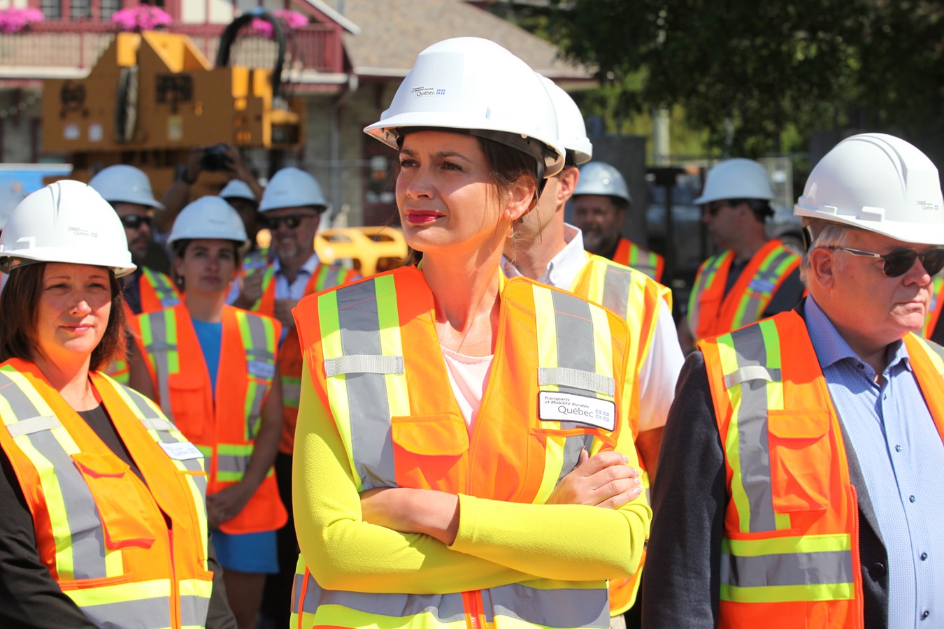 La ministre des Transports en visite au chantier ferroviaire de Vallée-Jonction