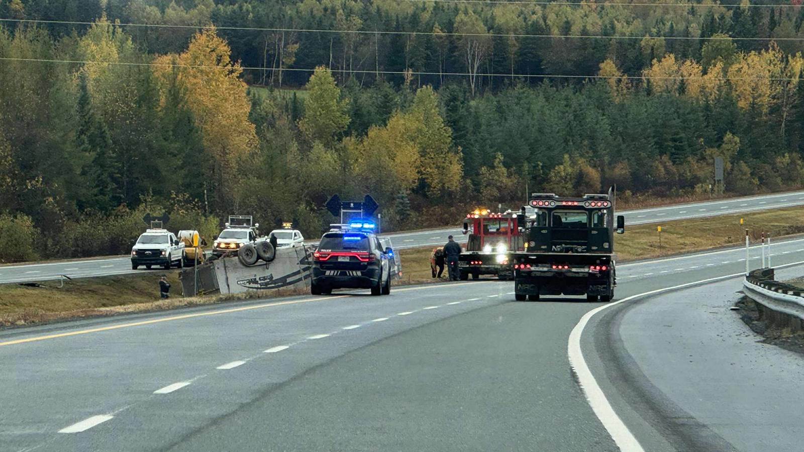 Sortie de route sur l'Autoroute 73
