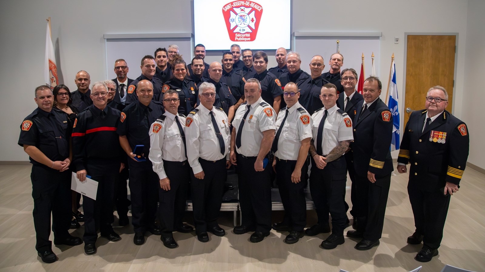 Dix-huit pompiers honorés à Saint-Joseph-de-Beauce