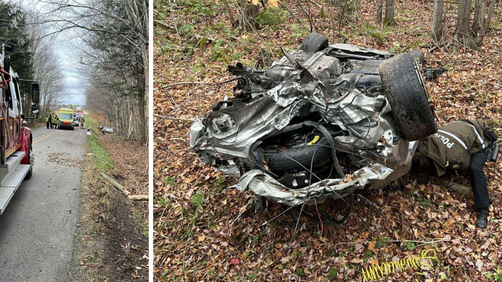 Deux personnes chanceuses après un violent accident