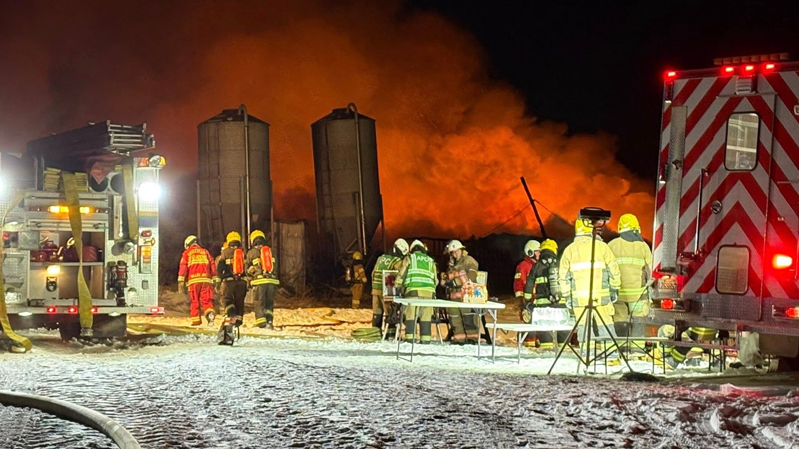 Important incendie dans une porcherie à Sainte-Marie