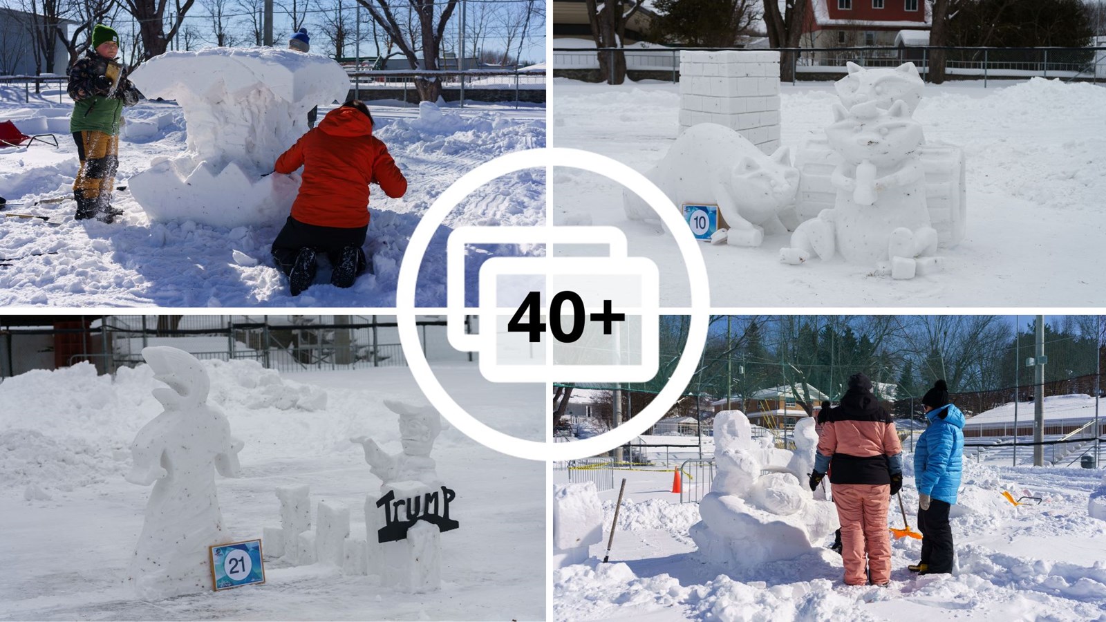 Vingt-cinq sculptures de neige à Saint-Georges