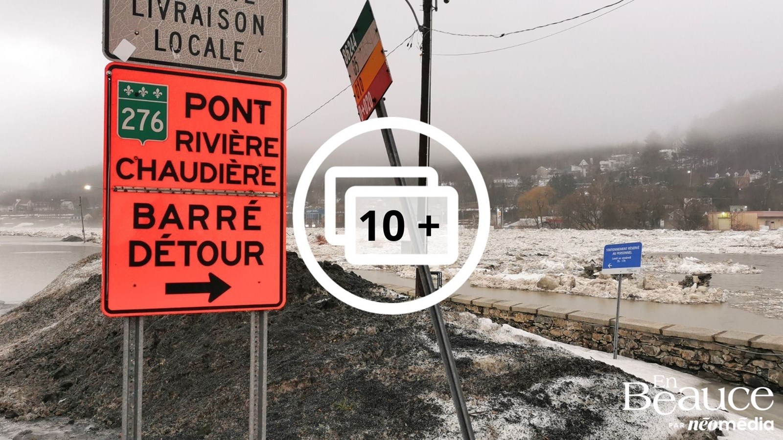 L'embâcle perdure sur la Chaudière à Beauceville