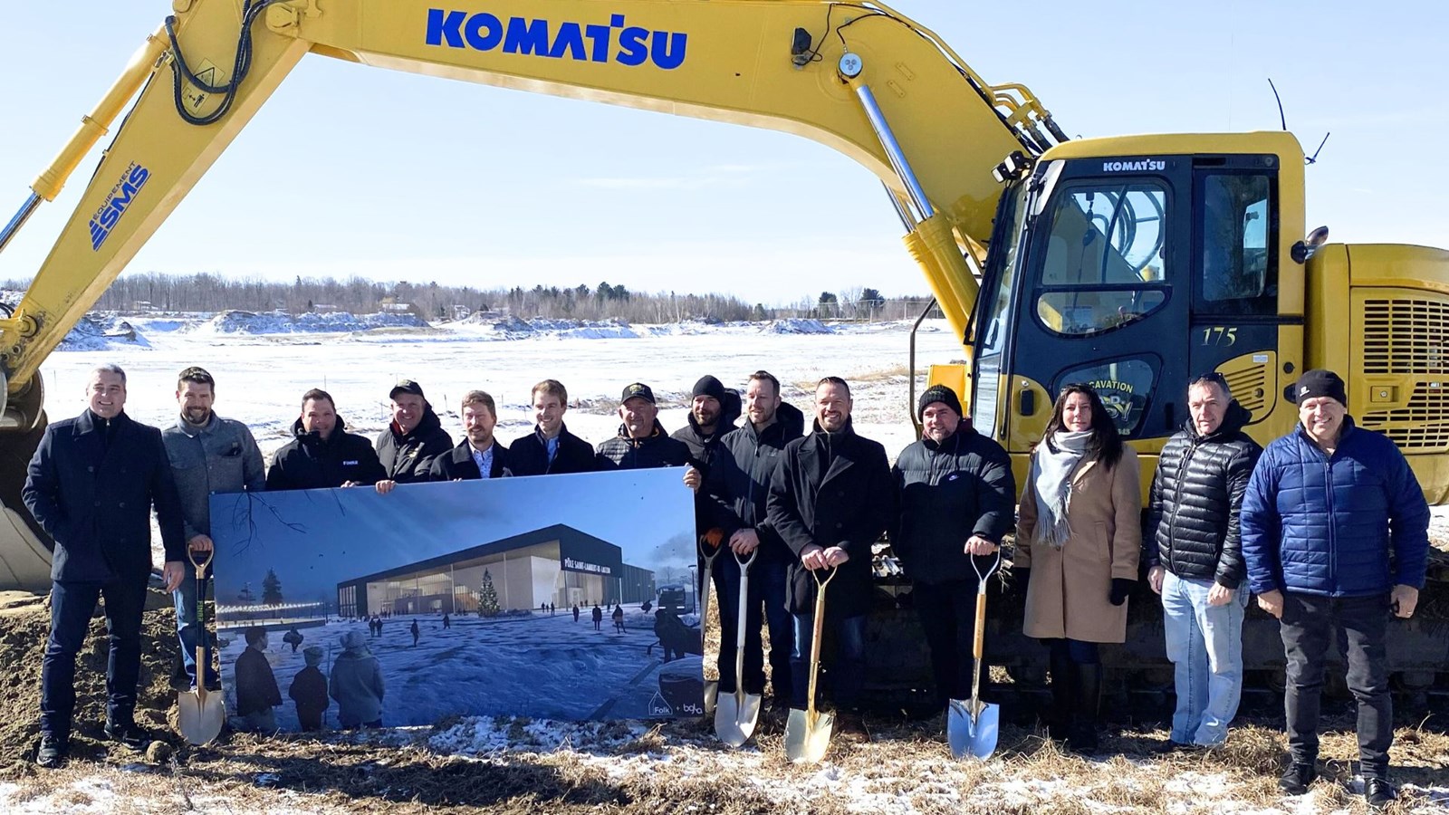 Première pelletée de terre du Pôle Saint-Lambert-de-Lauzon