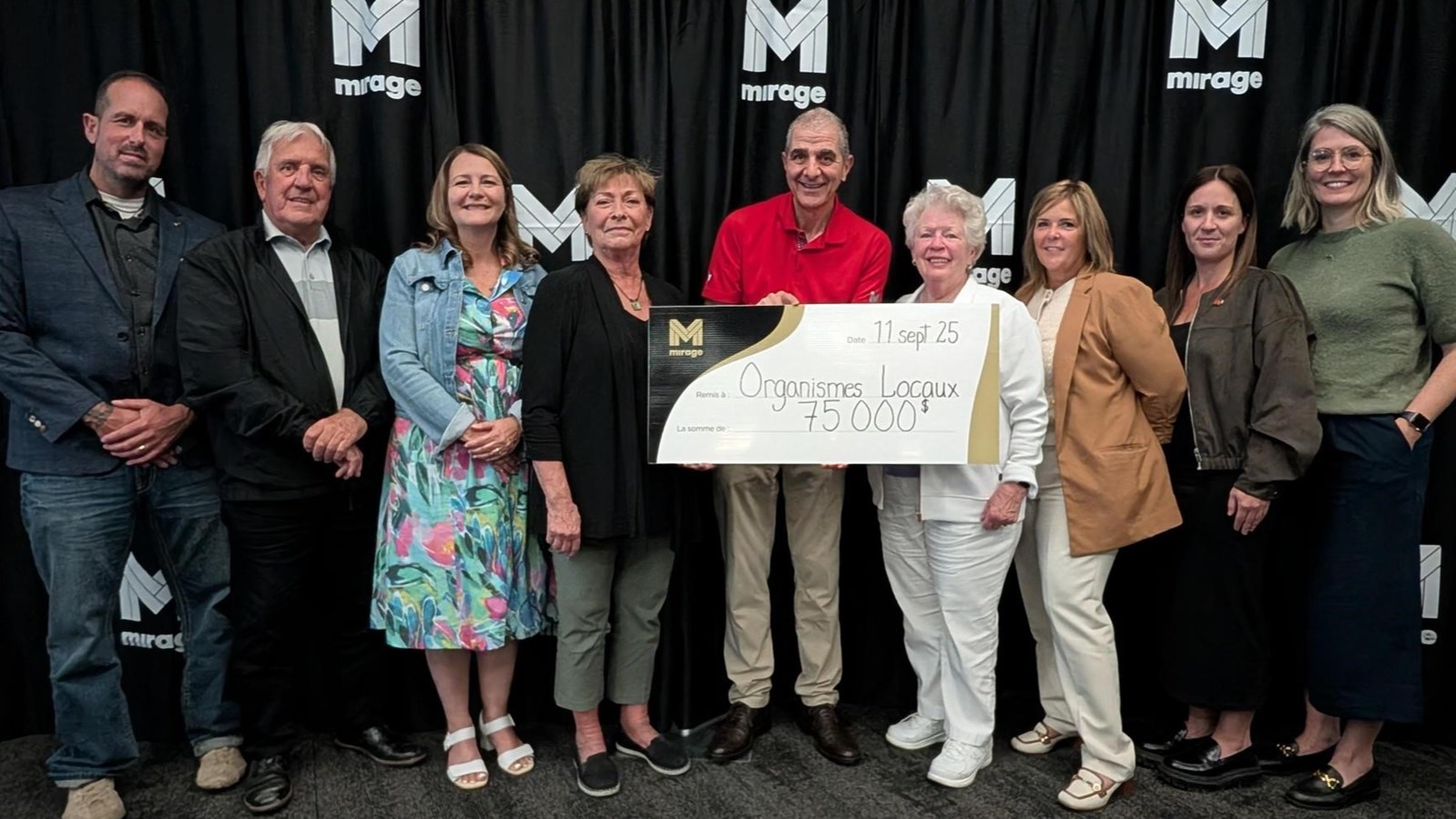 L'entreprise MIRAGE remet 75 000 $ à des organismes de la région 