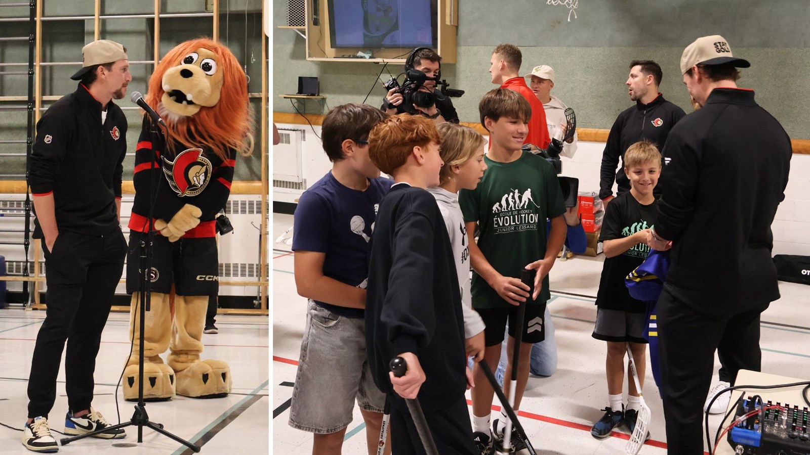 Le hockeyeur Thomas Chabot en visite à son école primaire