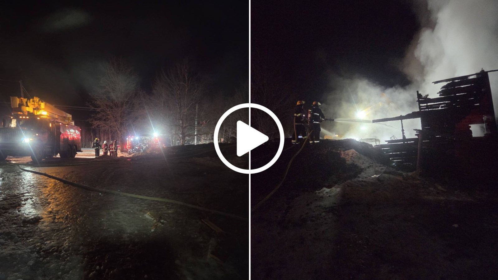 Une ancienne étable entièrement détruite par les flammes