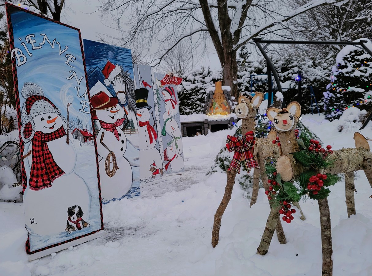 Dans notre cours arrière. 